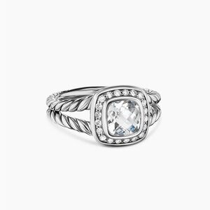 David Yurman Petite Albion Ring in White Topaz size 7